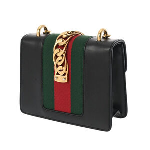Gucci Sylvie bag leather crossbody chain black